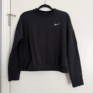 Nike Dri Fit Running Black Long Sleeve Shirt Black - Medium